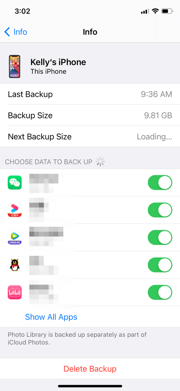 How To Delete Backups To Clear iCloud Storage Full Step 2