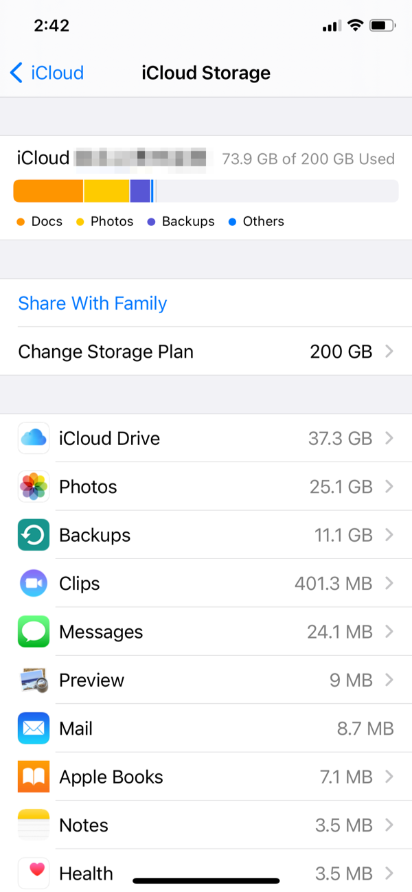 How To Check iCloud Storage Usage Step 1