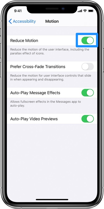 iOS 17 Battery Drain Fix 10 - Turn On Reduce Motion