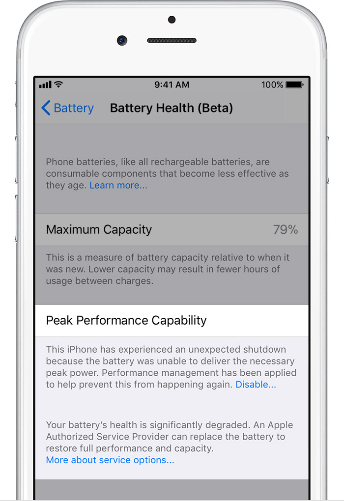 iPhone 6 / iPhone 6s Battery health degraded