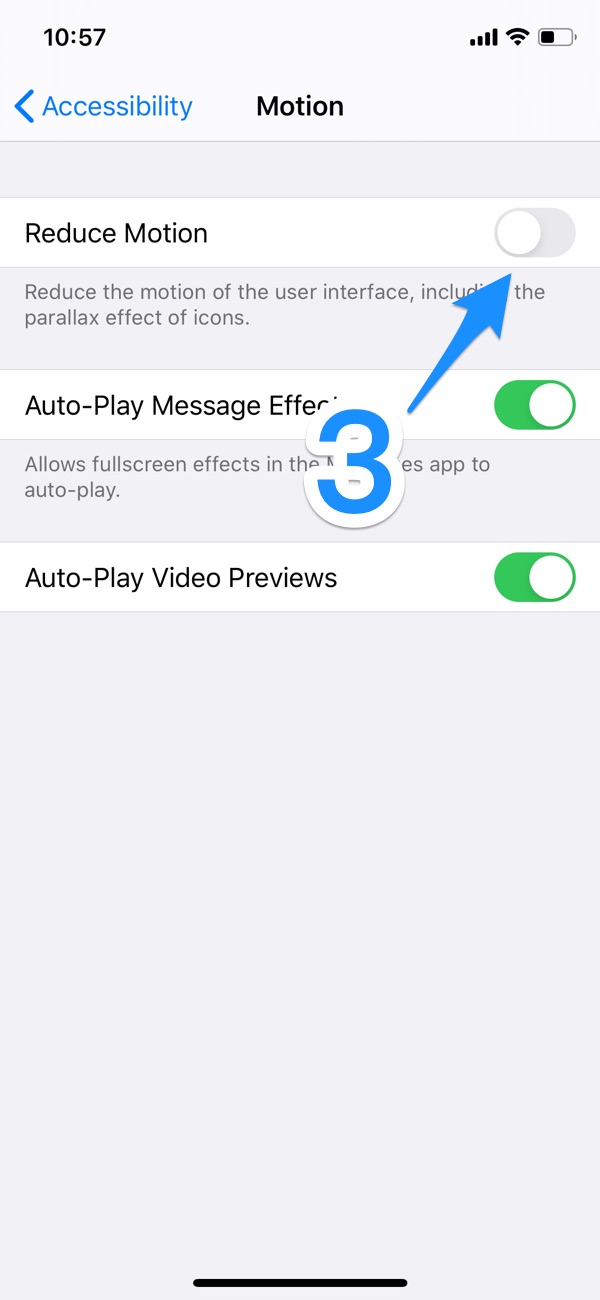 How To Enable Reduce Motion iOS 13 - Step 2