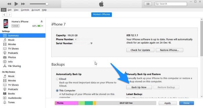 How To Backup An iPhone 12 To Windows PC Step 2