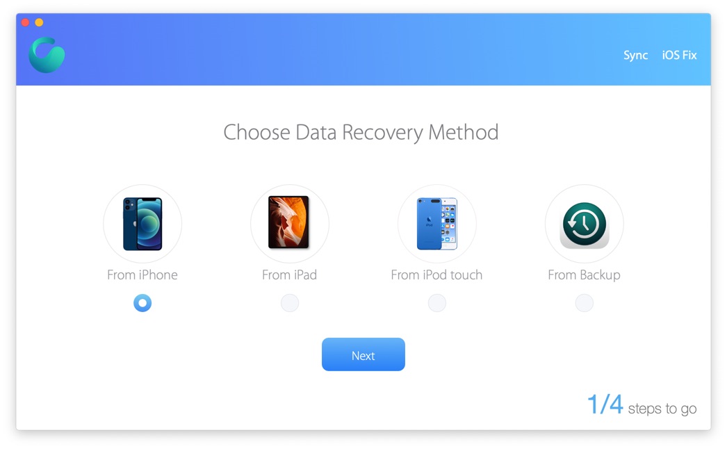 How To Recover Deleted Contacts on iPhone Step 1