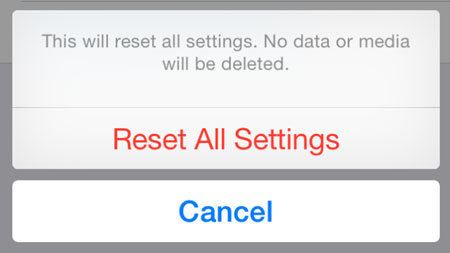 What does Reset All Settings Do on iPhone