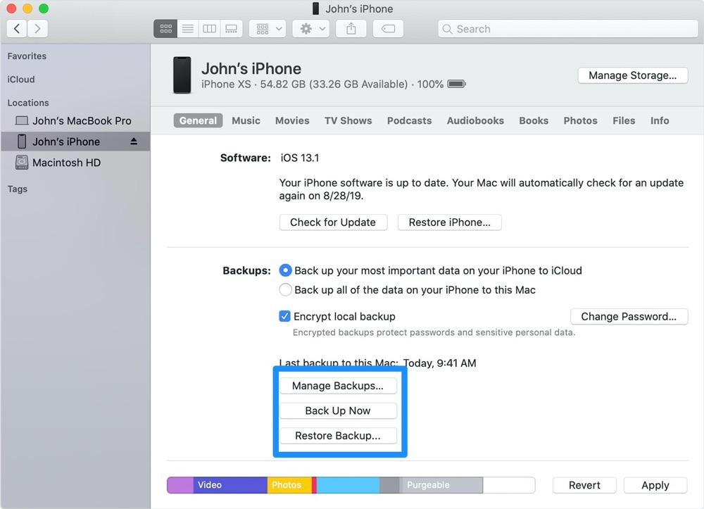 Recover Permanently Deleted Photos on iPhone with Finder Step 1