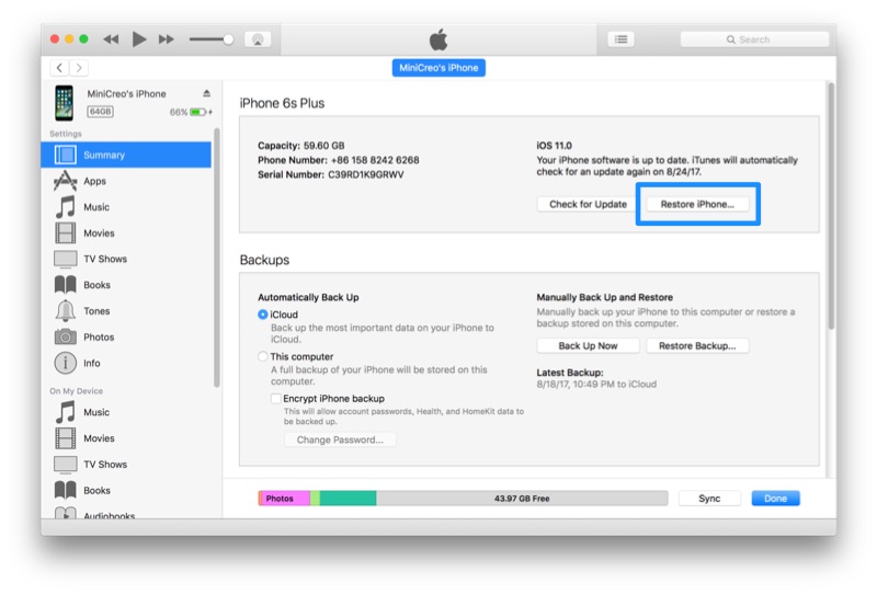Recover Permanently Deleted Photos on iPhone from iTunes Backup Step 2