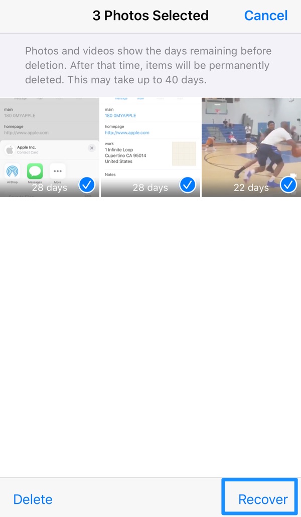 Recover Permanently Deleted Photos on iPhone Deleted Album Step 2