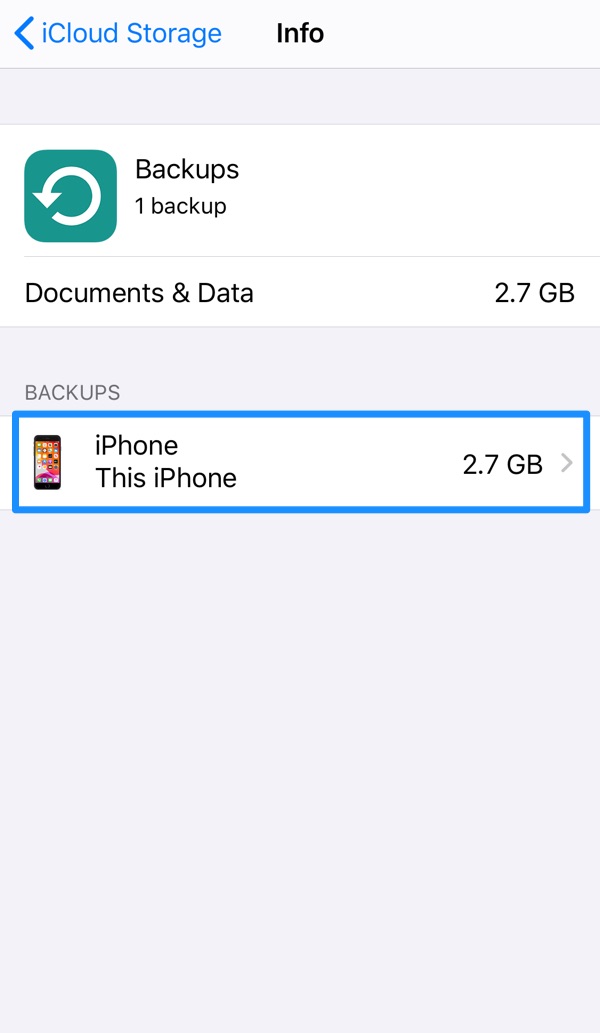 Recover Permanently Deleted Photos on iPhone iCloud Backup Step 1