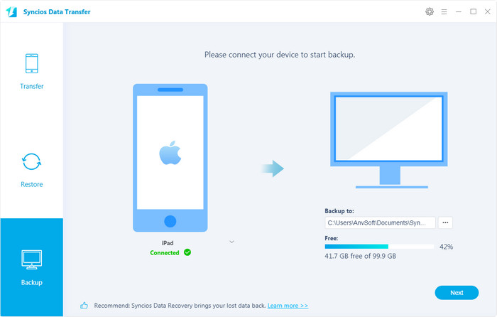 #8 Best iPhone To PC Transfer Software - SynciOS Data Transfer