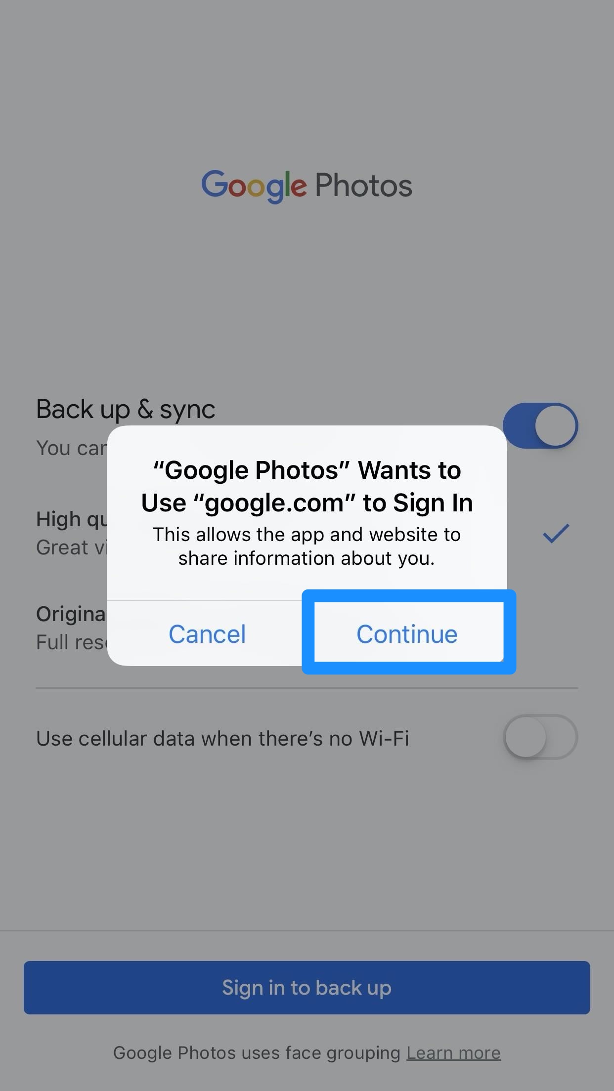 How To Transfer Photos from iPhone To iPhone 12 with Google Photos Step 1