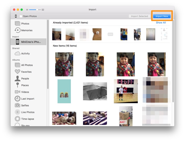 Transfer Photo Files between iPhone To Mac Photos 2