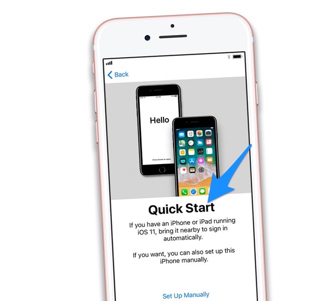 How To Use Quick Start To Transfer Data To New iPhone Step 1
