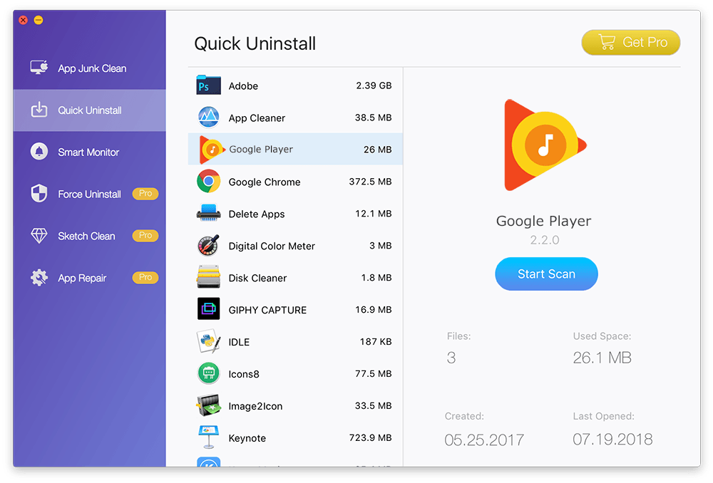 Uninstall Google Play Music Desktop Player on Mac Step 2