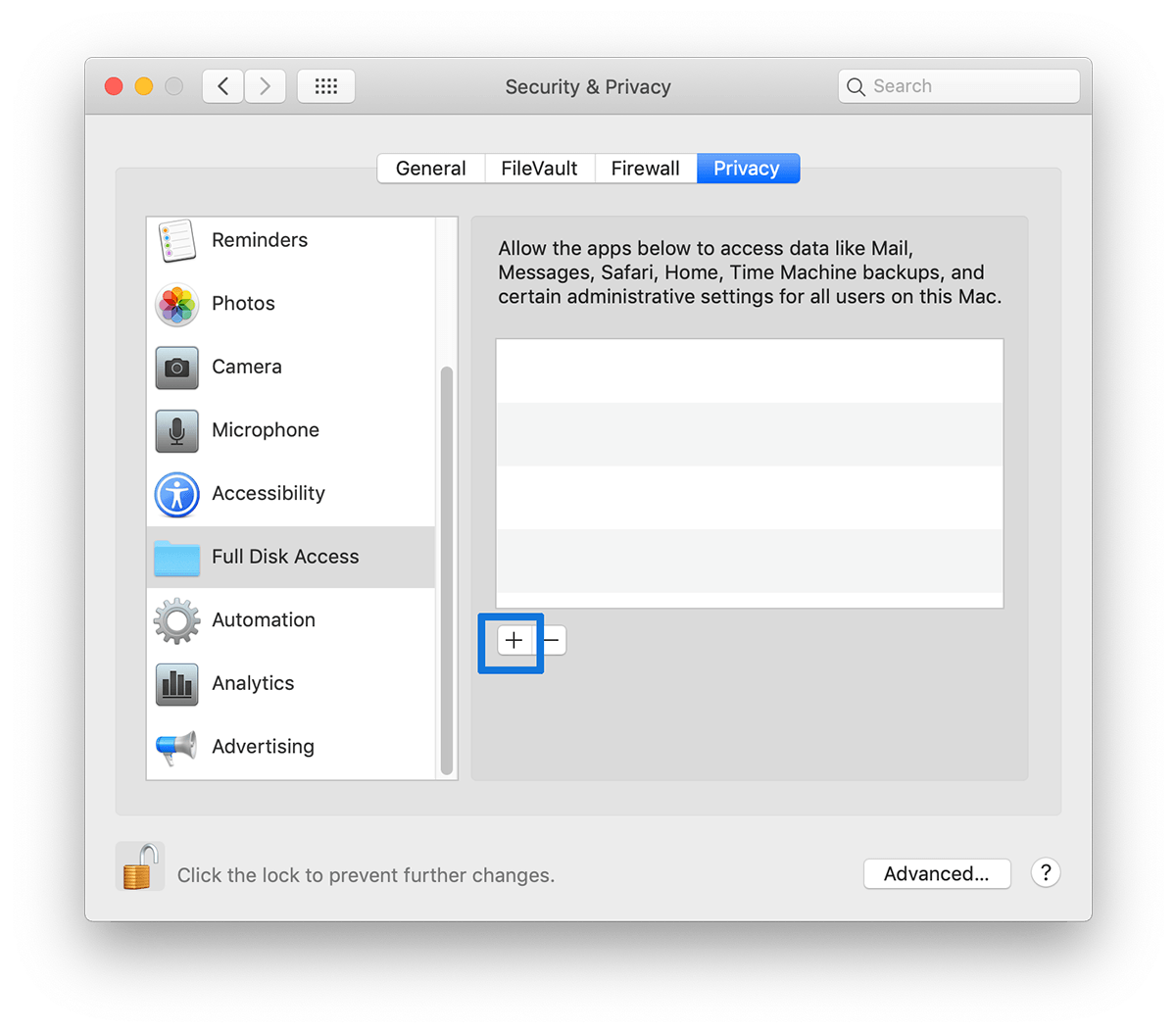 How To Allow Full Disk Access Mojave